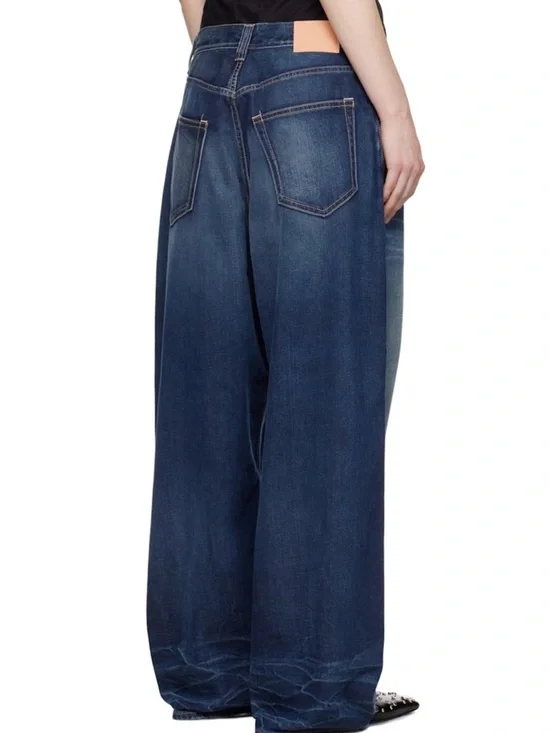 Acne Studios 2023M FN Dark Blue Washed Baggy-Fit and Wide-leg Jeans Size 44 - Picture 3 of 16